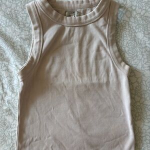 Neuw Light Beige Ribbed Top